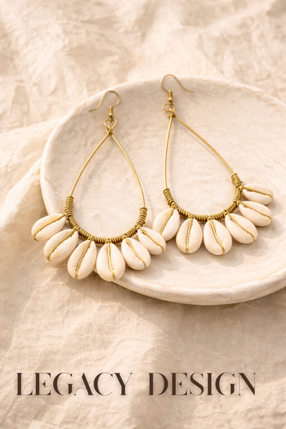 Cowrie Halo Earrings