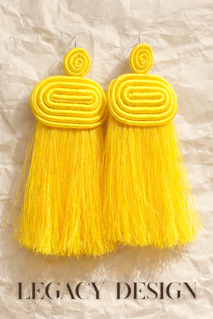 Rwanda Fringe Earrings – Handwoven Statement Earrings