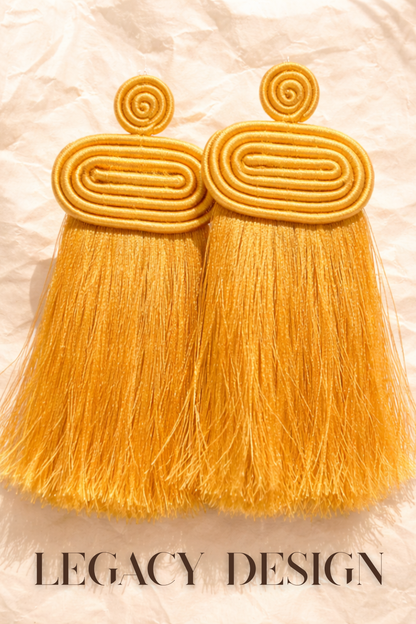 Rwanda Fringe Earrings – Handwoven Statement Earrings