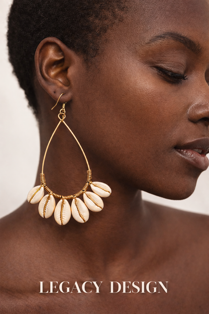 Cowrie Halo Earrings
