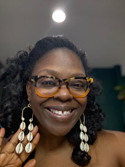 Swahili Coast Double Cowrie Earrings