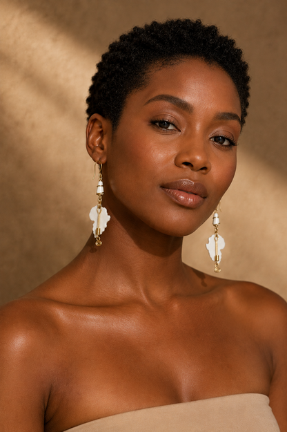Africa Continent Cow Horn Earrings