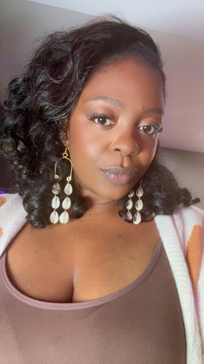 Swahili Coast Double Cowrie Earrings