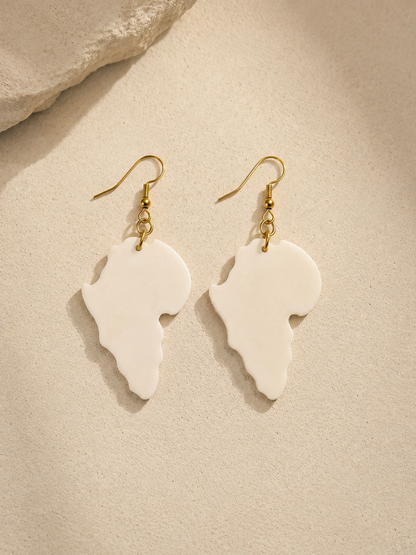 Africa Continent Cow Horn Earrings