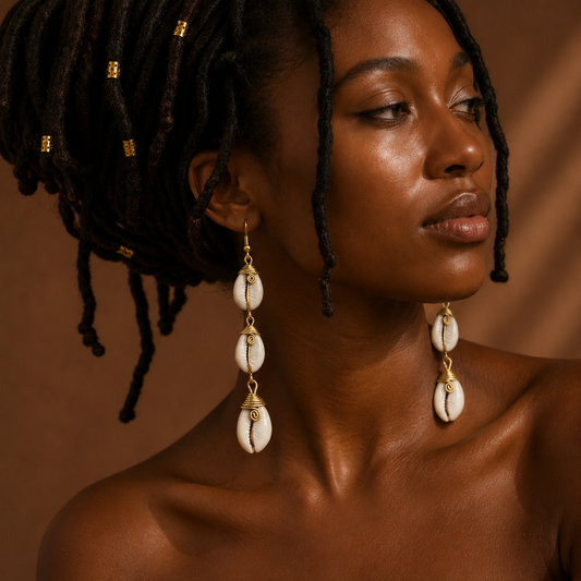 Heritage Flow Cowrie Earrings