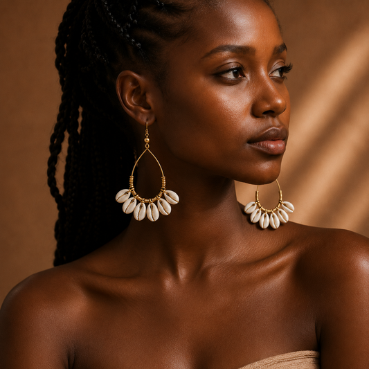 Cowrie Halo Earrings