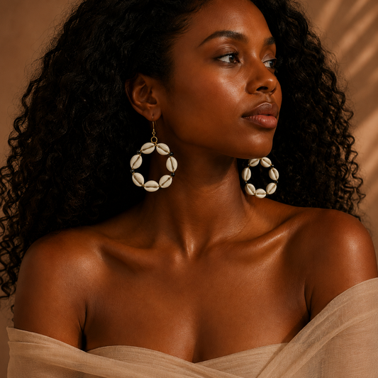 Swahili Tide Cowrie Earrings