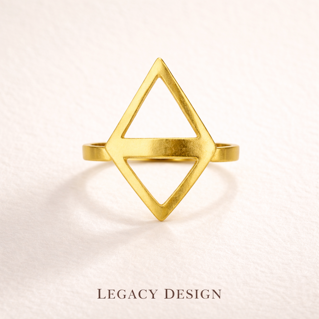 Golden Ascent Triangle Ring