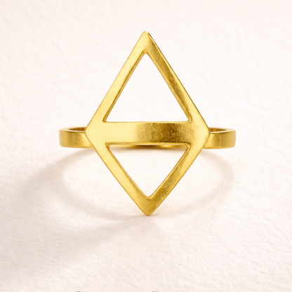 Golden Ascent Triangle Ring