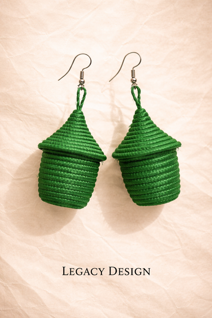Imbaraga (Woven Strength) — Rwanda Handwoven Earrings — African Heritage Jewelry