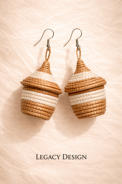 Imbaraga (Woven Strength) — Rwanda Handwoven Earrings — African Heritage Jewelry
