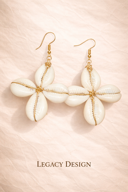 Abena Cowrie Bloom Earrings