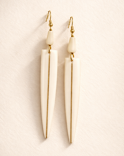 Serengeti Crest Refined Cow Horn Earrings