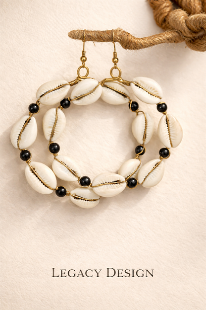 Swahili Tide Cowrie Earrings