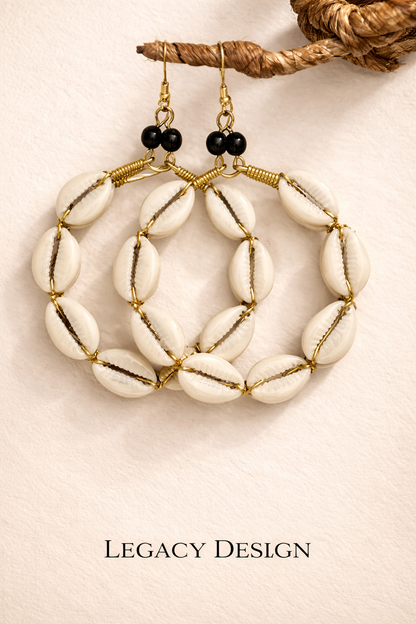 Swahili Tide Cowrie Earrings