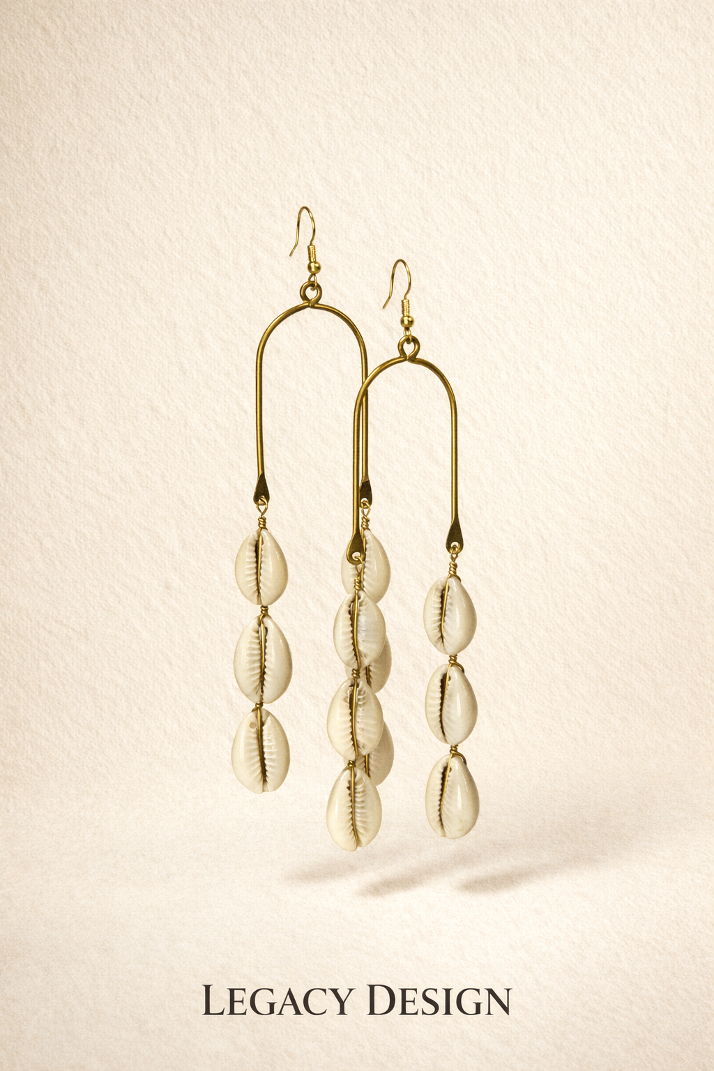 Swahili Coast Double Cowrie Earrings