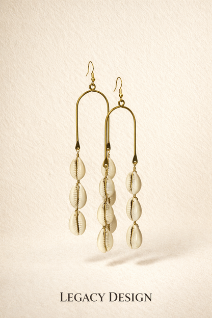 Swahili Coast Double Cowrie Earrings