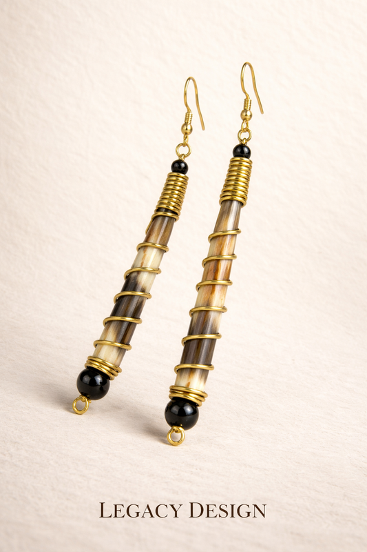 Nkosazana’s Brass-Wrapped Hand-Painted Earrings