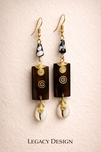 Mary’s Handcrafted Mahogany Stone Set African Earrings