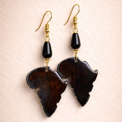 Mama’s  Chestnut & Brass Handcrafted African Earrings