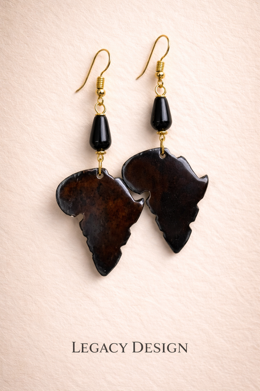 Mama’s  Chestnut & Brass Handcrafted African Earrings