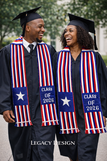Liberian Country Cloth Graduation Stole | African Graduation Stole