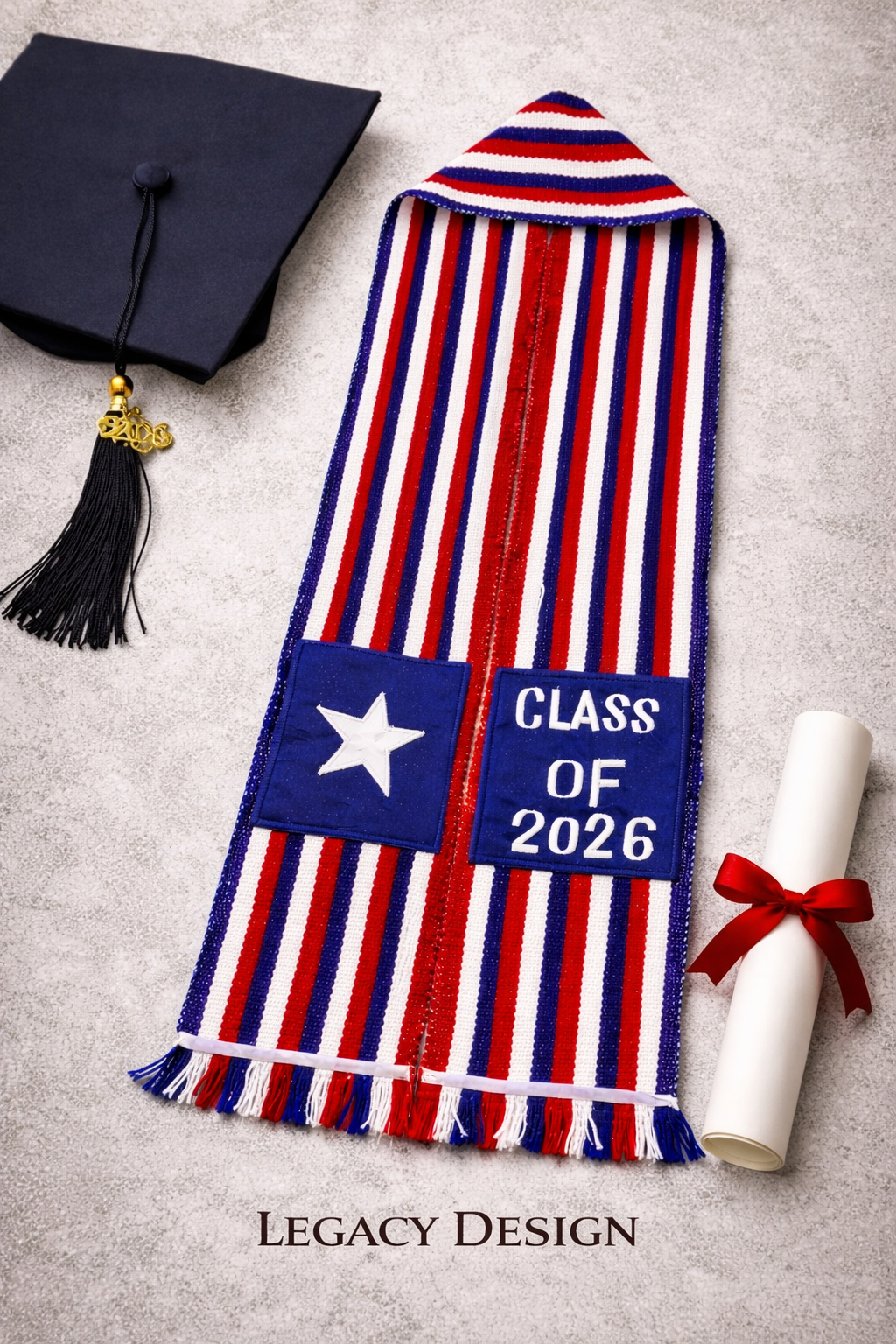Liberian Country Cloth Graduation Stole | African Graduation Stole