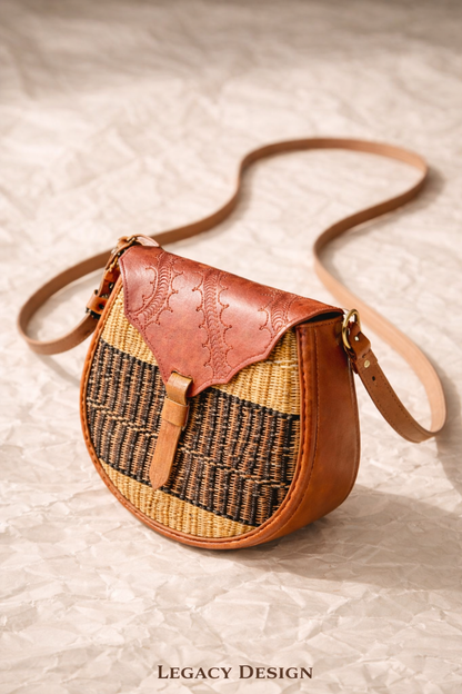 Nairobi Woven Leather Crossbody Bag