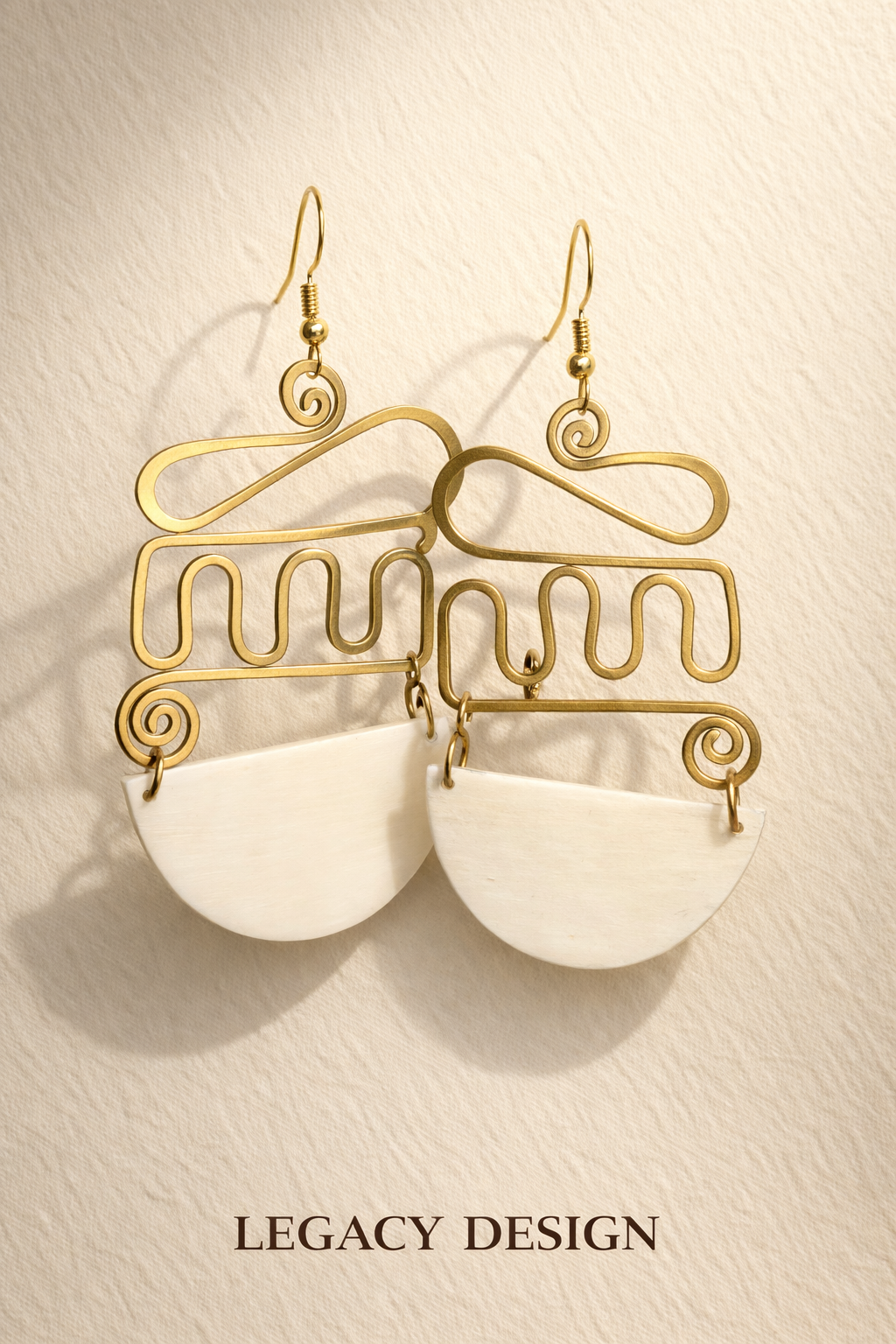 Serengeti bone and brass Heritage earrings