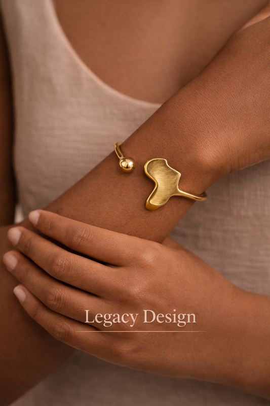 Motherland Map Brass Bracelet