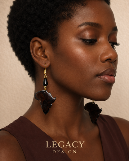 Mama’s  Chestnut & Brass Handcrafted African Earrings