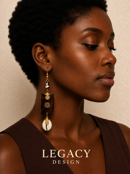 Mary’s Handcrafted Mahogany Stone Set African Earrings