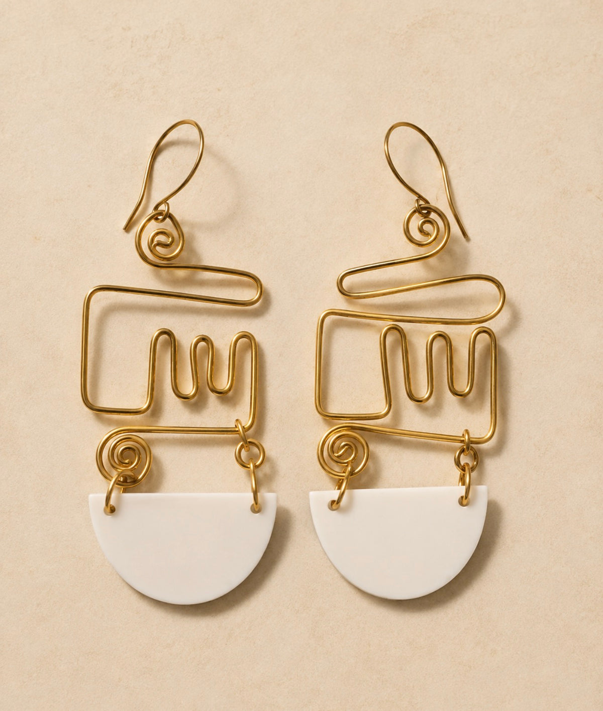 Serengeti Refined Cow Horn and Brass Heritage Earrings
