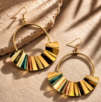 Sunfan Brass Hoop Earrings