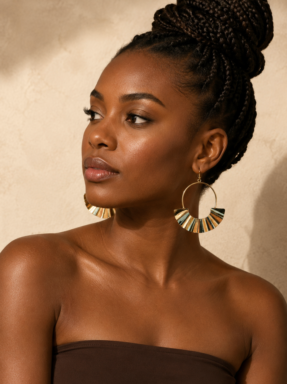 Sunfan Brass Hoop Earrings