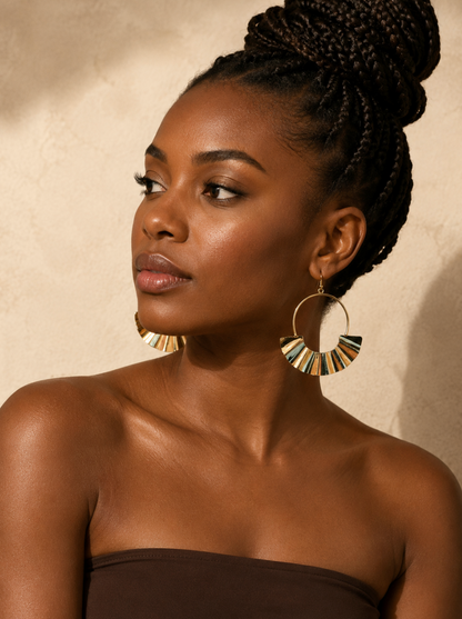Sunfan Brass Hoop Earrings