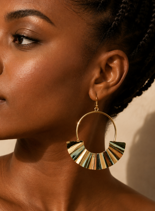 Sunfan Brass Hoop Earrings
