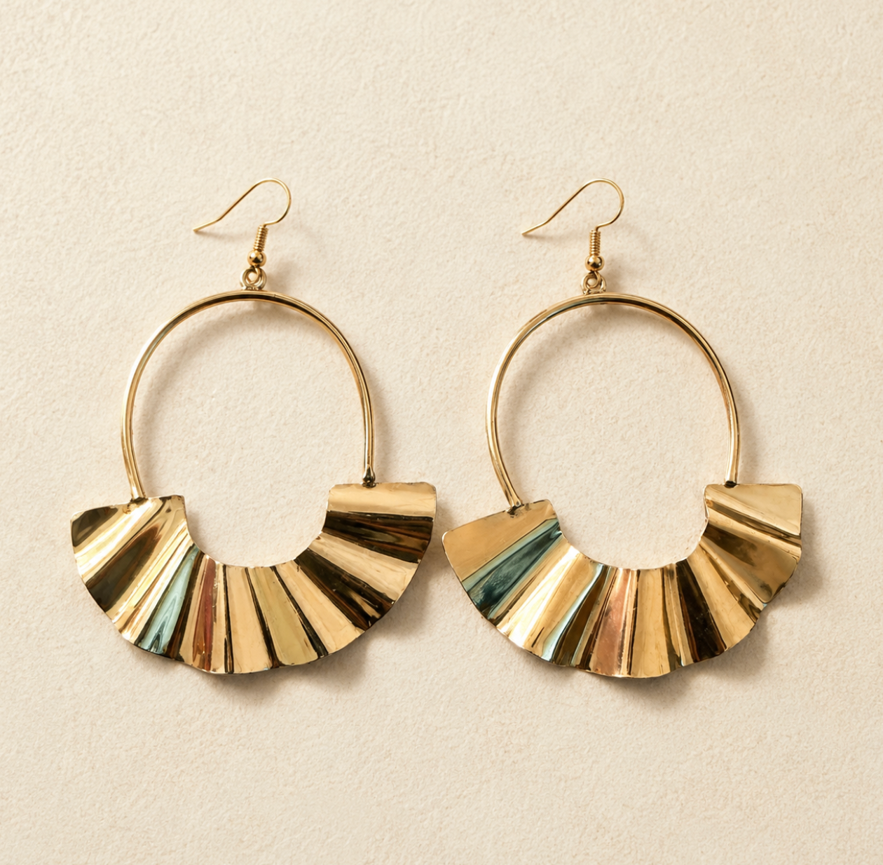 Sunfan Brass Hoop Earrings