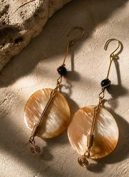 Kenya Horn Spiral Earrings
