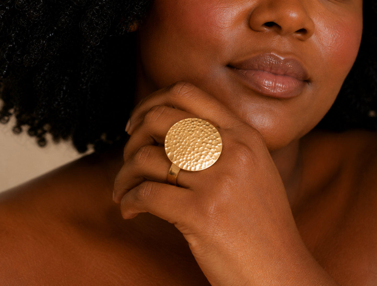 Sunrise Brass Disc Ring