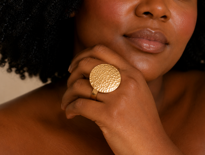 Sunrise Brass Disc Ring