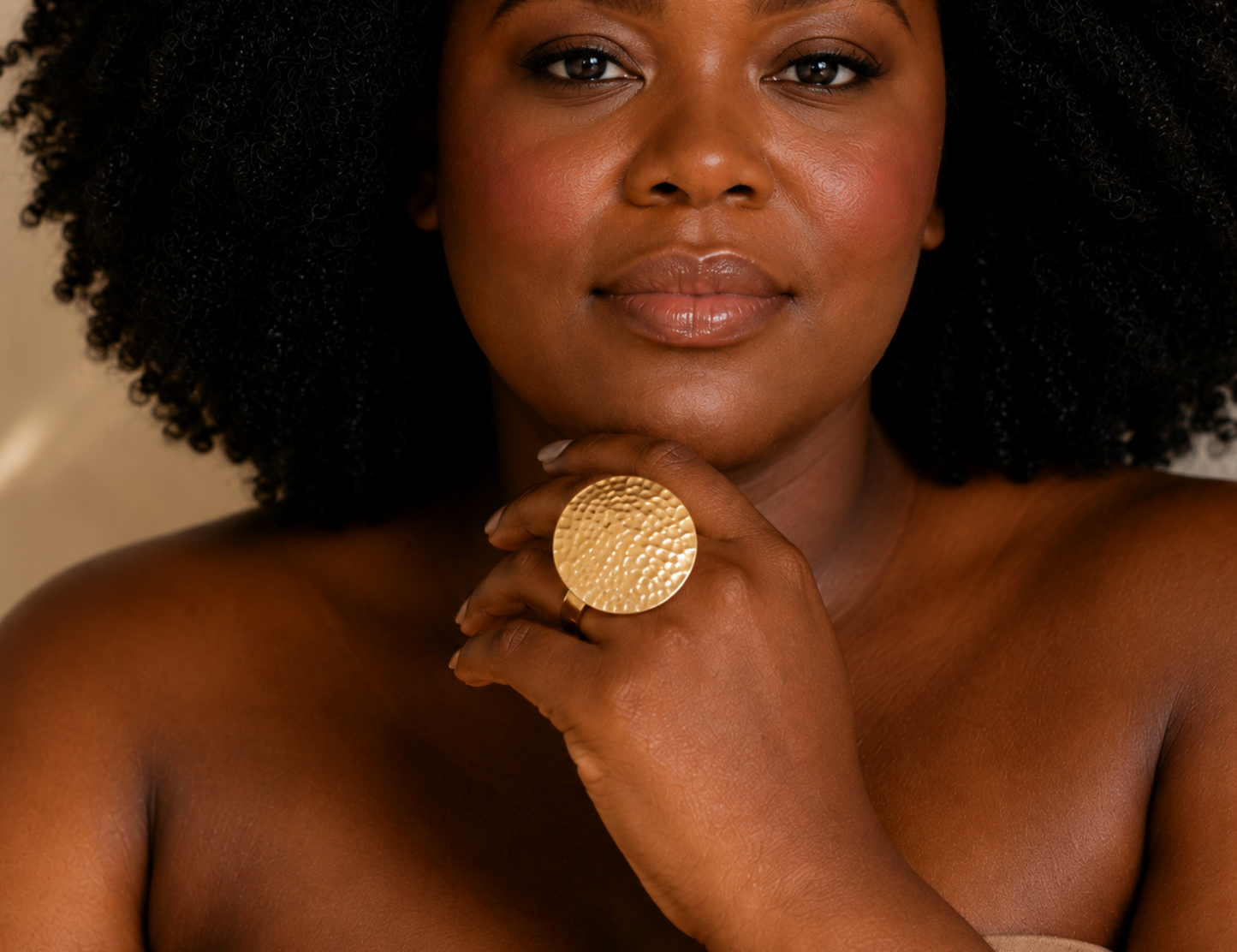 Sunrise Brass Disc Ring