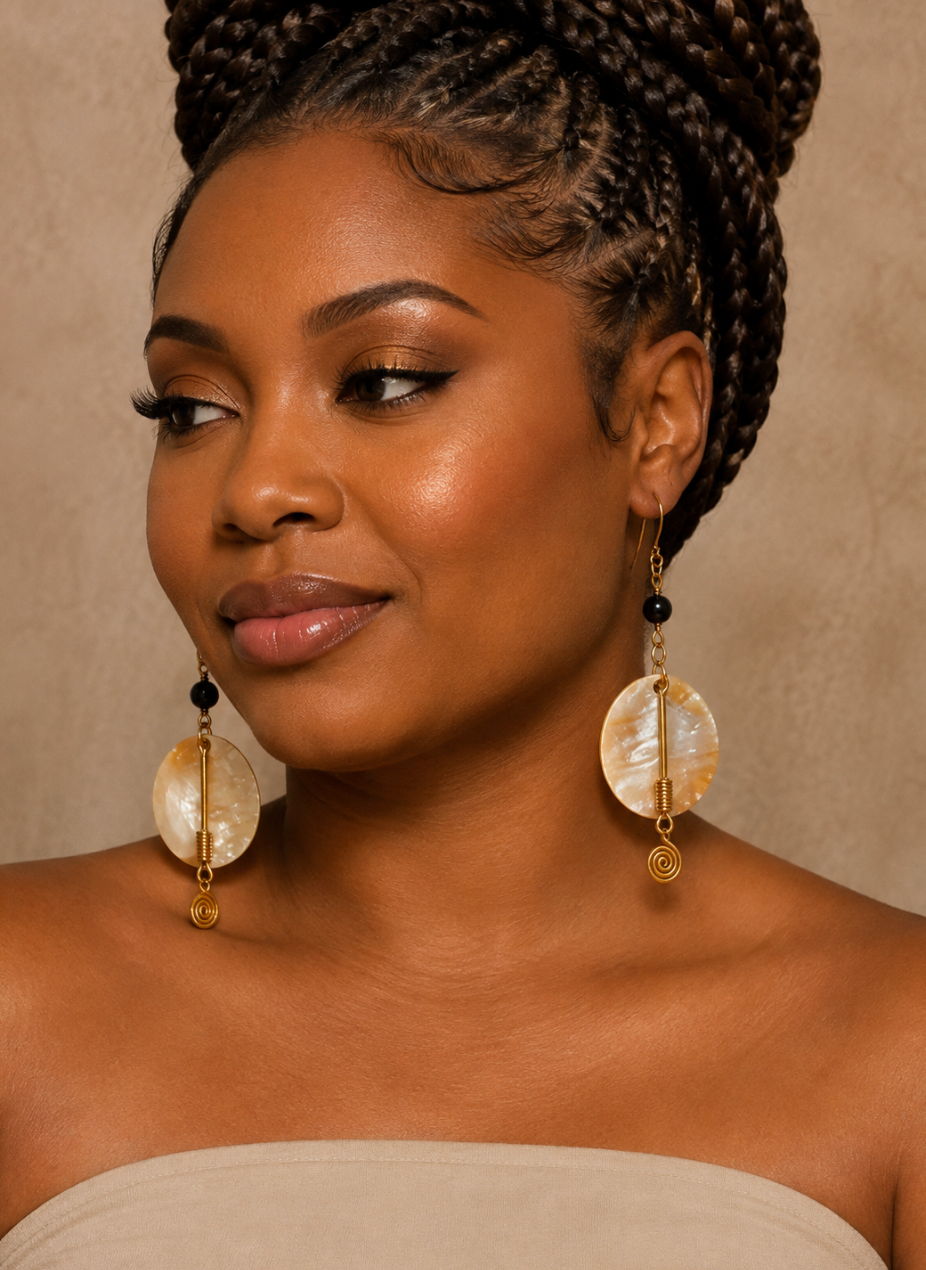 Kenya Horn Spiral Earrings