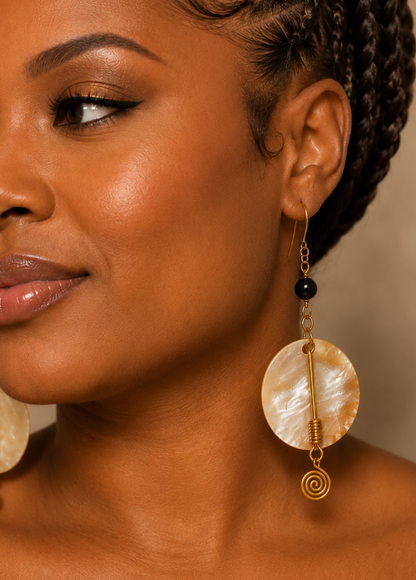 Kenya Horn Spiral Earrings