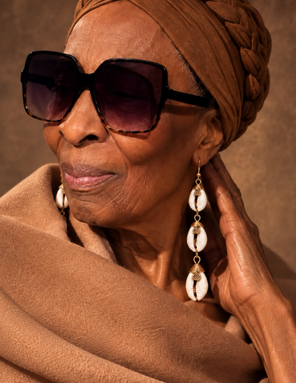 Teatha Cowrie Drop Earrings
