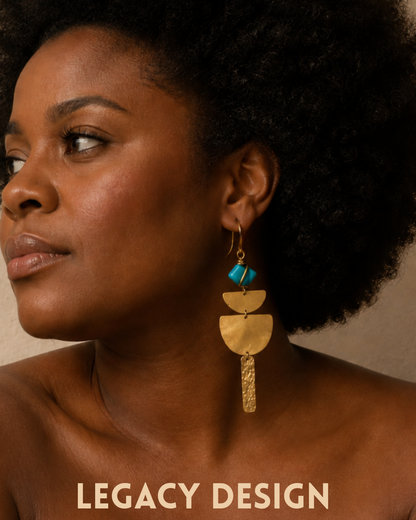 Brass Legacy Turquoise Cascade Earrings