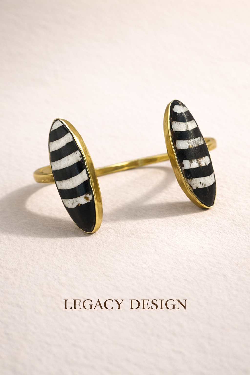 Handmade African brass bracelet stack