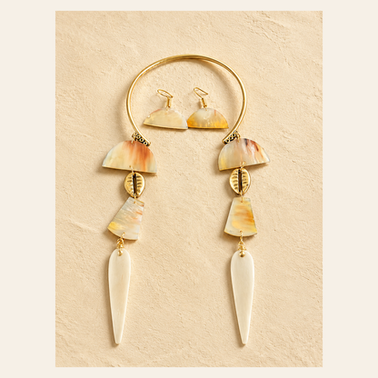 Golden Legacy Necklace and Earring Set, handcrafted in Senegal