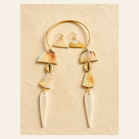 Golden Legacy Necklace and Earring Set, handcrafted in Senegal