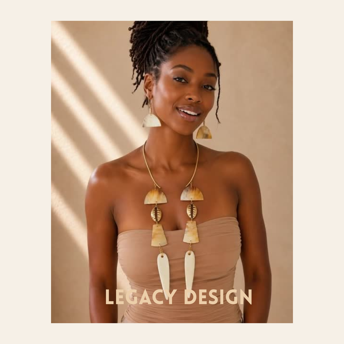 Golden Legacy Necklace and Earring Set, handcrafted in Senegal